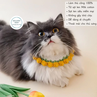 Vòng cổ len cho chó mèo HELLOPET họa tiết hoa nhiều màu, mềm mại, giá chỉ 39.000 VND 8 Vòng cổ len cho chó mèo HELLOPET họa tiết hoa nhiều màu, mềm mại, giá chỉ 39.000 VND 8