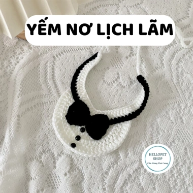 Vòng cổ len dễ thương cho chó mèo – Yếm thú cưng, giảm giá 55k, phụ kiện thời trang 7