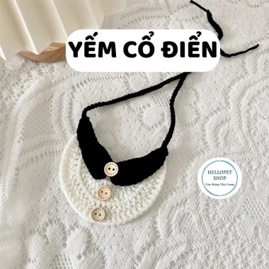 Vòng cổ len dễ thương cho chó mèo – Yếm thú cưng, giảm giá 55k, phụ kiện thời trang 8