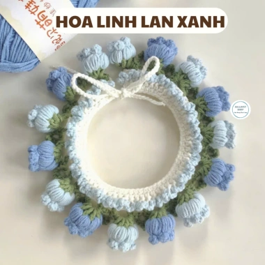 Vòng cổ len hình hoa linh lan dễ thương cho chó mèo, giá ưu đãi 65.000₫
