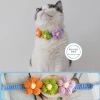 Vòng cổ len nhiều bông hoa dễ thương HELLOPET cho chó mèo, đan tay, điều chỉnh kích thước, giảm giá 29.500₫ 7