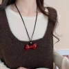 Vòng cổ mặt dây chuyền trái tim nơ đỏ cổ điển - Trang sức nữ giá ưu đãi 35.733₫ 6