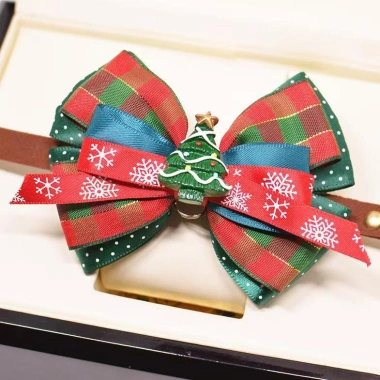 Vòng cổ mèo Noel nơ đáng yêu có chuông, điều chỉnh size 0.5‑30kg cho mèo và chó 2
