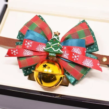 Vòng cổ mèo Noel nơ đáng yêu có chuông, điều chỉnh size 0.5‑30kg cho mèo và chó 3