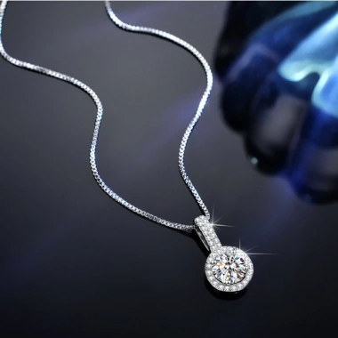 Vòng cổ Moissanite 925 Silver - Dây chuyền kim cương giả, chỉ 437.800₫
