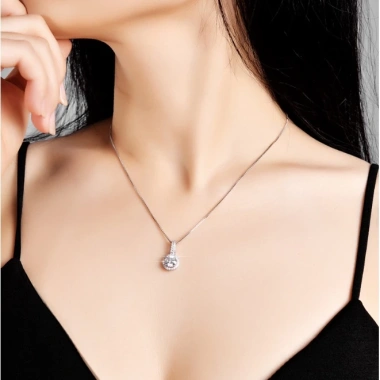 Vòng cổ Moissanite 925 Silver - Dây chuyền kim cương giả, chỉ 437.800₫