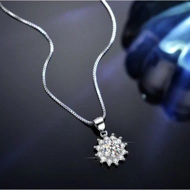 Vòng cổ Moissanite 925 Silver - Dây chuyền kim cương giả, chỉ 437.800₫