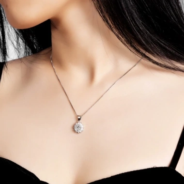 Vòng cổ Moissanite 925 Silver - Dây chuyền kim cương giả, chỉ 437.800₫