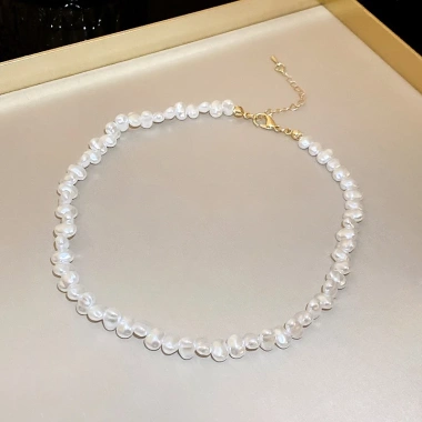 Vòng cổ ngọc trai baroque hình học xương đòn phong cách Pháp - Thanh lịch, quà tặng 47.000₫