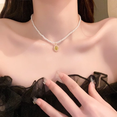 Vòng cổ ngọc trai baroque hình học xương đòn phong cách Pháp - Thanh lịch, quà tặng 47.000₫