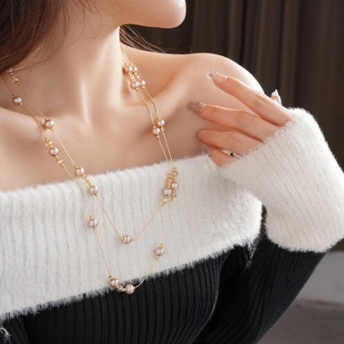 Vòng cổ ngọc trai cao cấp thời trang mùa thu đông - Giá 86.480₫, đẳng cấp ấm áp