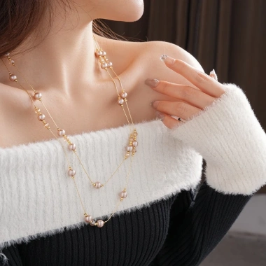 Vòng cổ ngọc trai cao cấp thời trang mùa thu đông - Giá 86.480₫, đẳng cấp ấm áp