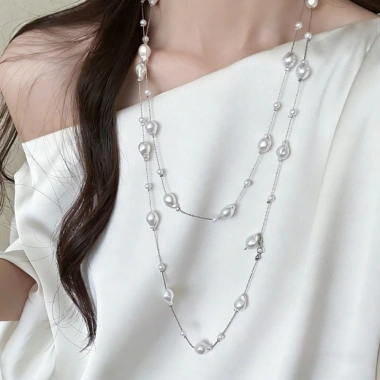 Vòng cổ ngọc trai phong cách bầu trời đầy sao, chuỗi xương đòn nhiều lớp, quà tặng sinh nhật, giá 62.000₫
