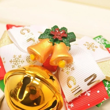 Vòng cổ Noel nơ & chuông cho mèo chó - Trang trí Giáng sinh đa size, 300.466₫