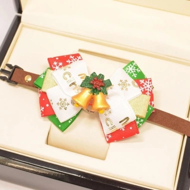 Vòng cổ Noel nơ & chuông cho mèo chó - Trang trí Giáng sinh đa size, 300.466₫