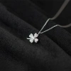 Vòng cổ nữ bạc S925 AROCH JEWELRY D7.952 - Dây chuyền cỏ bốn lá cá tính 478k