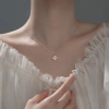 Vòng cổ nữ bạc S925 AROCH JEWELRY D7.952 - Dây chuyền cỏ bốn lá cá tính 478k 2