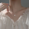 Vòng cổ nữ bạc S925 AROCH JEWELRY D7.952 - Dây chuyền cỏ bốn lá cá tính 478k 3
