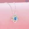 Vòng cổ nữ bạc thật mặt bông hoa đính đá xanh dương DCN611 - Trang sức TNJ giảm giá hấp dẫn