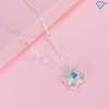 Vòng cổ nữ bạc thật mặt bông hoa đính đá xanh dương DCN611 - Trang sức TNJ giảm giá hấp dẫn 2