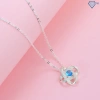 Vòng cổ nữ bạc thật mặt bông hoa đính đá xanh dương DCN611 - Trang sức TNJ giảm giá hấp dẫn 3