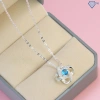 Vòng cổ nữ bạc thật mặt bông hoa đính đá xanh dương DCN611 - Trang sức TNJ giảm giá hấp dẫn 5