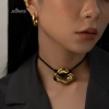 Vòng cổ nữ Jesmee Abstract Medal N25.030 - Dây da titan cá tính, giảm giá 369k 5
