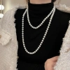Vòng Cổ SHANHAI Choker Trắng Nhiều Lớp 8mm Phụ Kiện Sườn Xám Thanh Lịch Vintage 6
