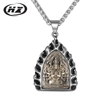 Vòng Cổ Thép Titan Tám Thần Hộ Mệnh Bùa Samantabhadra Bồ Tát cho Bé Trai - Giá ưu đãi 237.6k 4