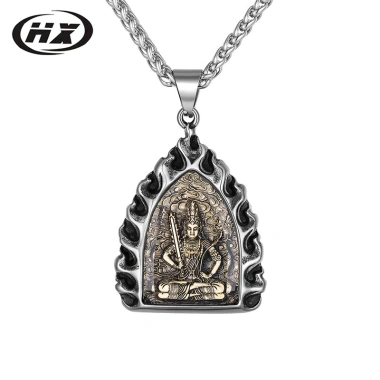 Vòng Cổ Thép Titan Tám Thần Hộ Mệnh Bùa Samantabhadra Bồ Tát cho Bé Trai - Giá ưu đãi 237.6k 9