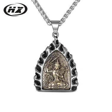 Vòng Cổ Thép Titan Tám Thần Hộ Mệnh Bùa Samantabhadra Bồ Tát cho Bé Trai - Giá ưu đãi 237.6k 10
