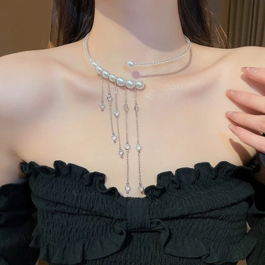 Vòng cổ tua ngọc trai kiểu Pháp: thiết kế tinh tế, trang sức cao cấp, giá 65.800 VND