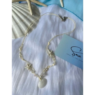 Vòng cổ vỏ sò ngọc trai tự nhiên - Ngọc trai thật, phong cách biển & tiệc ngoài trời, giảm còn 125k 10