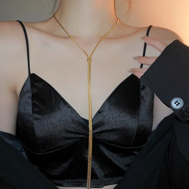 Vòng cổ xương rắn mạ vàng 14k - Dây chuyền điều chỉnh, thời trang mùa đông, giá ưu đãi