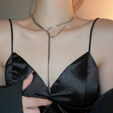 Vòng cổ xương rắn mạ vàng 14k - Dây chuyền điều chỉnh, thời trang mùa đông, giá ưu đãi