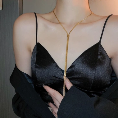 Vòng cổ xương rắn mạ vàng 14k - Dây chuyền điều chỉnh, thời trang mùa đông, giá ưu đãi