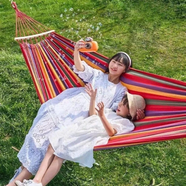 Võng Dã Ngoại Vải Đan Gấp Gọn, Kèm Túi & Dây Tiện Lợi, Bạt Trải Ngoài Trời 89k 2