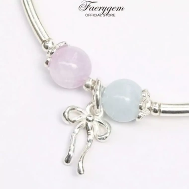 Vòng đá phong thuỷ FaeryGem – Đá đào, aquamarine, rose quartz, amethyst bạc s925 3