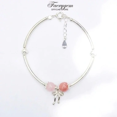 Vòng đá phong thuỷ FaeryGem – Đá đào, aquamarine, rose quartz, amethyst bạc s925 6