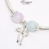 Vòng đá phong thuỷ FaeryGem – Đá đào, aquamarine, rose quartz, amethyst bạc s925 10