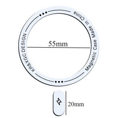 Vòng dán điện thoại từ tính - Nhãn nam châm sạc không dây tự dính, mỏng cho iPhone 10