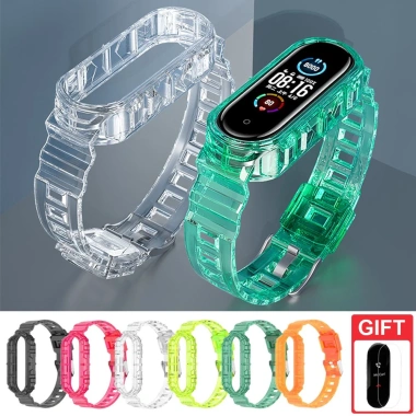 Vòng đeo silicon trong suốt bảo vệ cho Xiaomi Smart Band 9-8-7 & Mi Band 6-5-4-3