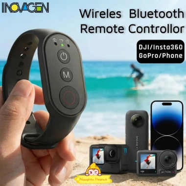 Vòng đeo tay Bluetooth không dây INOVAGEN – Điều khiển máy ảnh & điện thoại hành động, 50m, sạc lại, dây đeo cổ tay