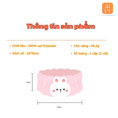 Vòng đeo tay ngăn nước rửa mặt hình thú - Băng đô cổ tay chống thấm hút nước siêu tiện lợi JULY HOMEWEAR 79,000 VND
