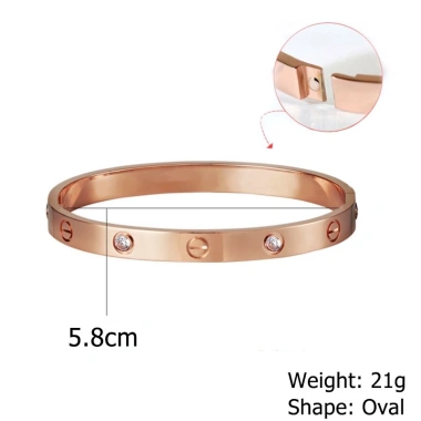 Vòng đeo tay thép titan 18K đính kim cương, thanh lịch cho nữ - Giá 34.485 VND 5