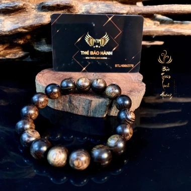 Vòng Đeo Tay Trầm Hương Chính Hãng – Hạt Phong Thủy Tự Nhiên Cao Cấp, Quà Tặng Nam Nữ, Thiết Kế Sánh Tròn