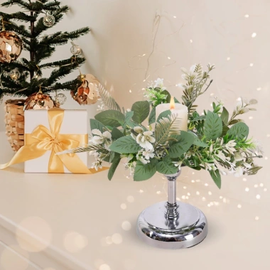 Vòng Đỡ Đèn Cầy Nhựa/Lụa - Trang Trí Tiệc Giáng Sinh, Cây Xanh Lá Nhân Tạo 3 Vòng Đỡ Đèn Cầy Nhựa/Lụa - Trang Trí Tiệc Giáng Sinh, Cây Xanh Lá Nhân Tạo 3