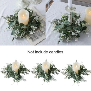 Vòng Đỡ Đèn Cầy Nhựa/Lụa - Trang Trí Tiệc Giáng Sinh, Cây Xanh Lá Nhân Tạo 8 Vòng Đỡ Đèn Cầy Nhựa/Lụa - Trang Trí Tiệc Giáng Sinh, Cây Xanh Lá Nhân Tạo 8