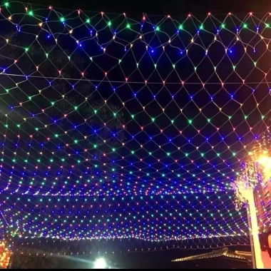 Vòng hoa đèn cổ tích LED chống nước 1,5x1,5m – Đèn rèm 3mx2m EU cắm 3 màu, trang trí năm mới, giảm 22% 9