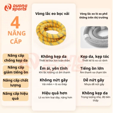Vòng Lắc Eo Lò Xo Bọc Vải Mềm DƯƠNGSPORT 1.5-2.5kg - Tập Gym Yoga 179.000₫